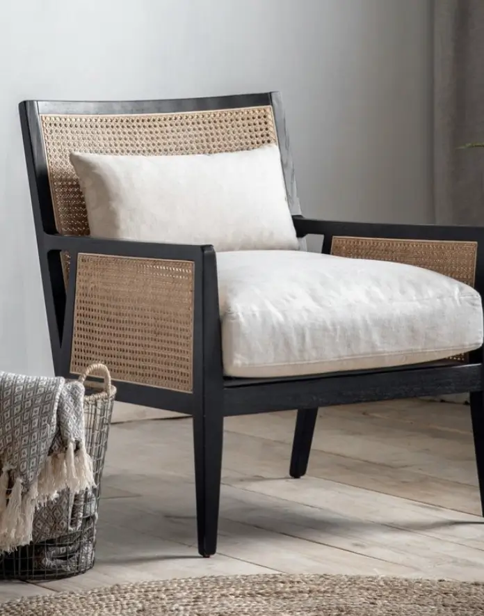 Cream rattan chair